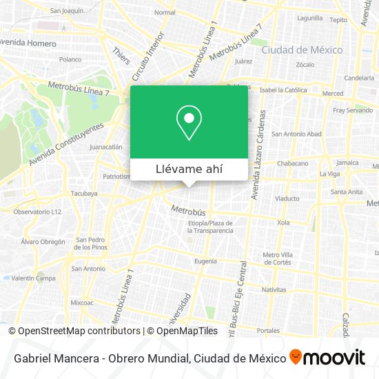 Mapa de Gabriel Mancera - Obrero Mundial