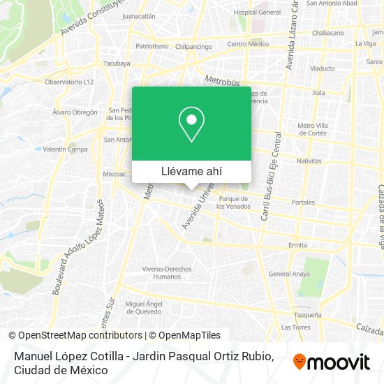 Mapa de Manuel López Cotilla - Jardin Pasqual Ortiz Rubio