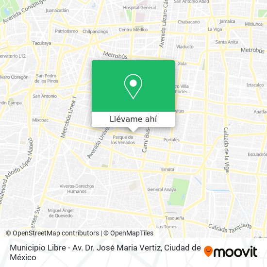 Mapa de Municipio Libre - Av. Dr. José Maria Vertiz