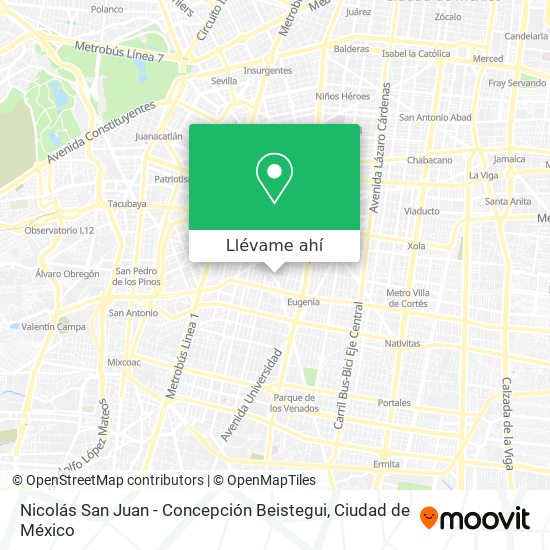 Mapa de Nicolás San Juan - Concepción Beistegui
