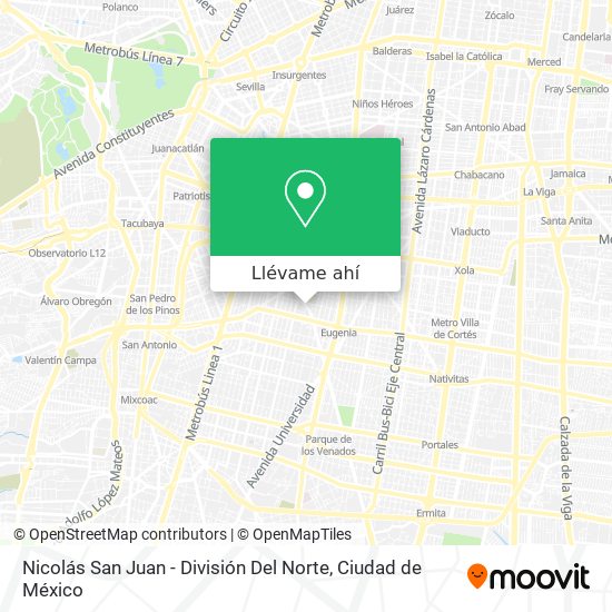 Mapa de Nicolás San Juan - División Del Norte