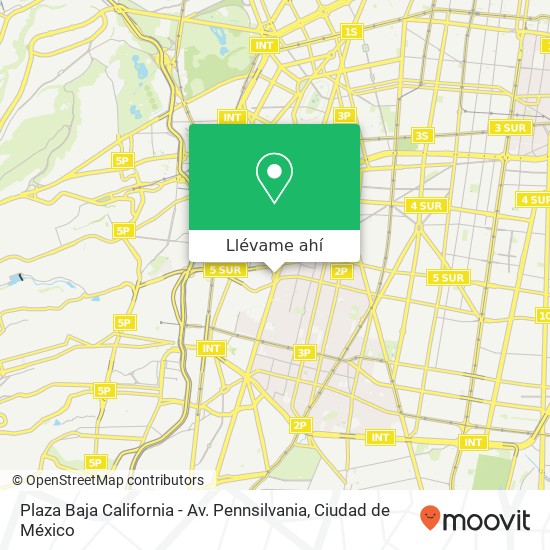 Mapa de Plaza Baja California - Av. Pennsilvania