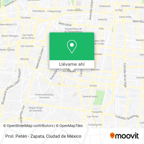 Mapa de Prol. Petén - Zapata