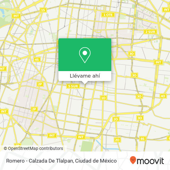 Mapa de Romero - Calzada De Tlalpan