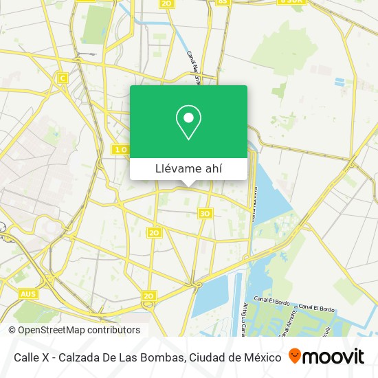 Mapa de Calle X - Calzada De Las Bombas