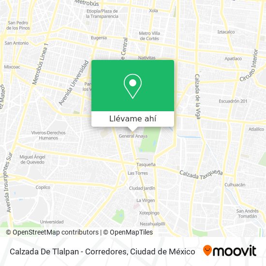 Mapa de Calzada De Tlalpan - Corredores