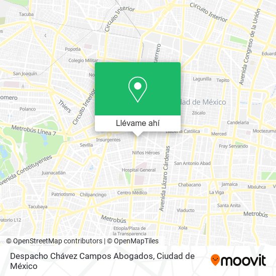 Mapa de Despacho Chávez Campos Abogados