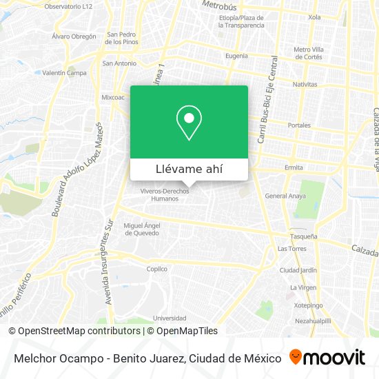 Mapa de Melchor Ocampo - Benito Juarez