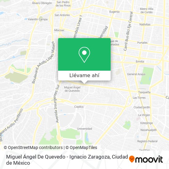 Mapa de Miguel Ángel De Quevedo - Ignacio Zaragoza