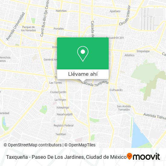 Mapa de Taxqueña - Paseo De Los Jardines