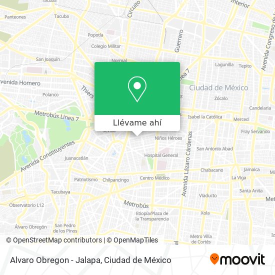 Mapa de Alvaro Obregon - Jalapa
