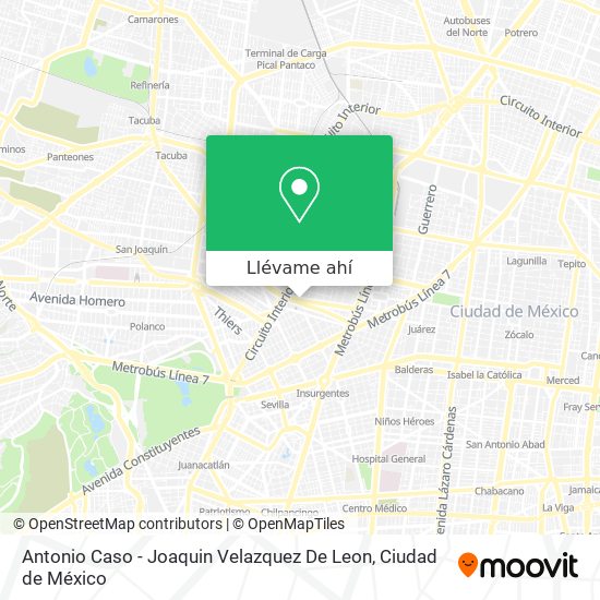 Mapa de Antonio Caso - Joaquin Velazquez De Leon