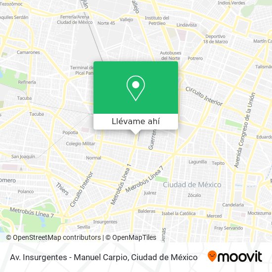 Mapa de Av. Insurgentes - Manuel Carpio