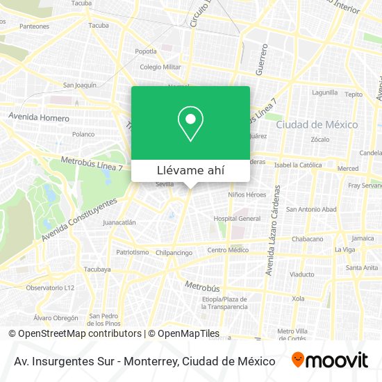 Mapa de Av. Insurgentes Sur - Monterrey