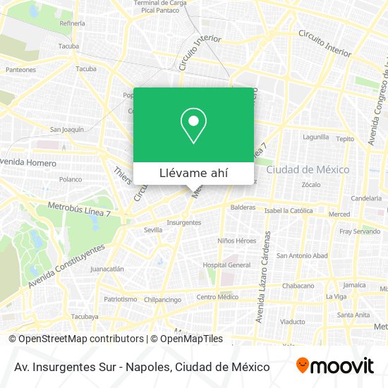 Mapa de Av. Insurgentes Sur - Napoles