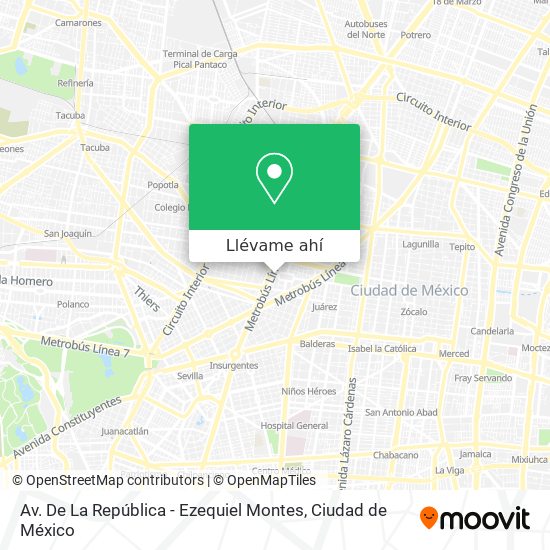 Mapa de Av. De La República - Ezequiel Montes