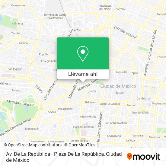 Mapa de Av. De La República - Plaza De La República