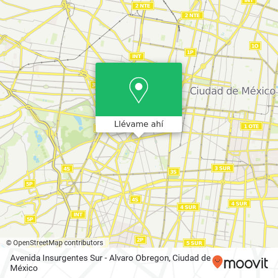 Mapa de Avenida Insurgentes Sur - Alvaro Obregon