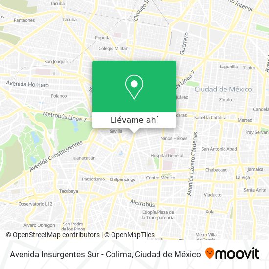 Mapa de Avenida Insurgentes Sur - Colima