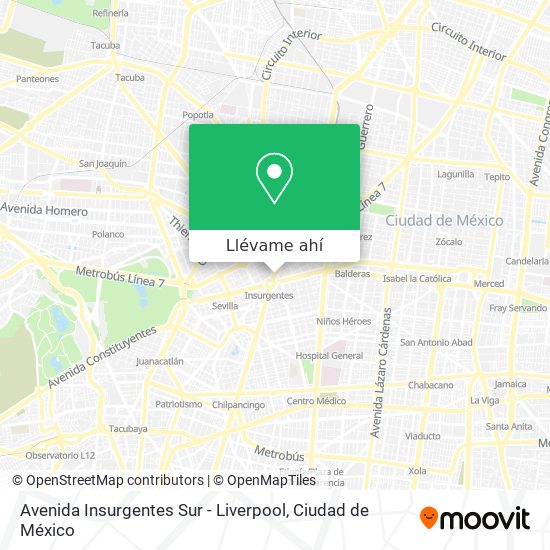 Mapa de Avenida Insurgentes Sur - Liverpool