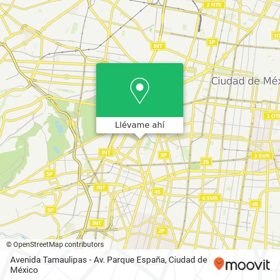 Mapa de Avenida Tamaulipas - Av. Parque España