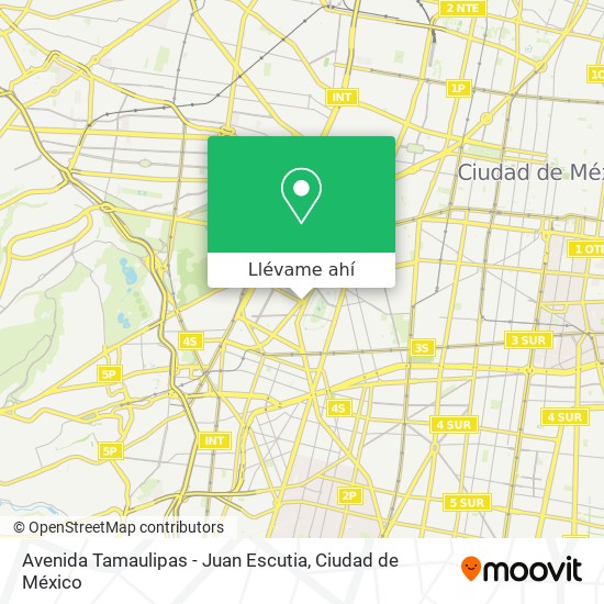 Mapa de Avenida Tamaulipas - Juan Escutia