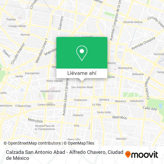 Mapa de Calzada San Antonio Abad - Alfredo Chavero