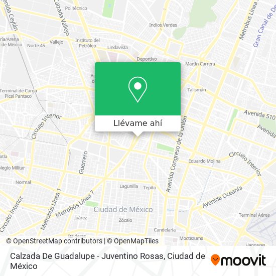 Mapa de Calzada De Guadalupe - Juventino Rosas