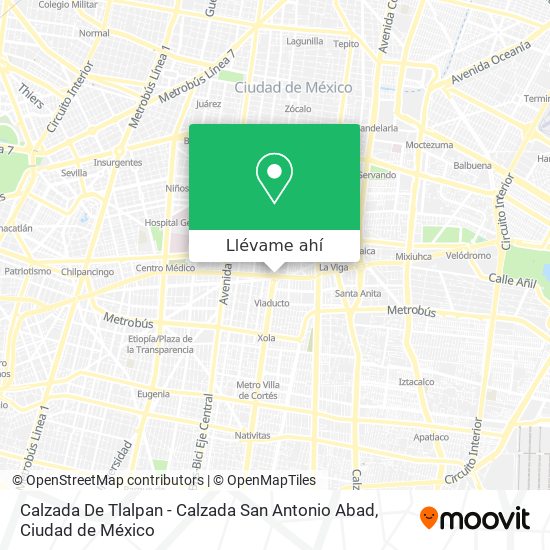Mapa de Calzada De Tlalpan - Calzada San Antonio Abad