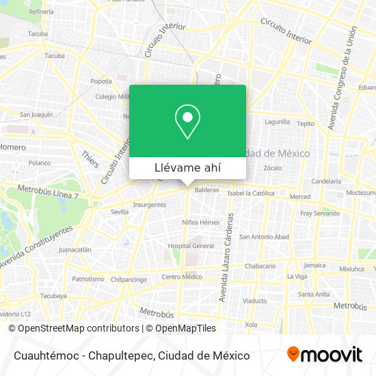 Mapa de Cuauhtémoc - Chapultepec