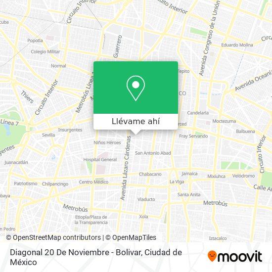 Mapa de Diagonal 20 De Noviembre - Bolivar