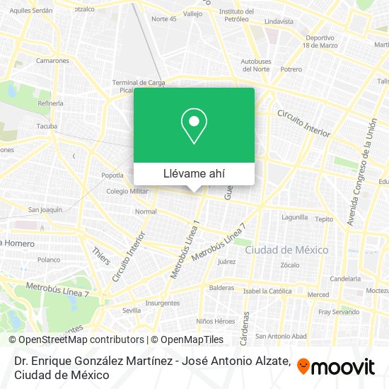 Mapa de Dr. Enrique González Martínez - José Antonio Alzate