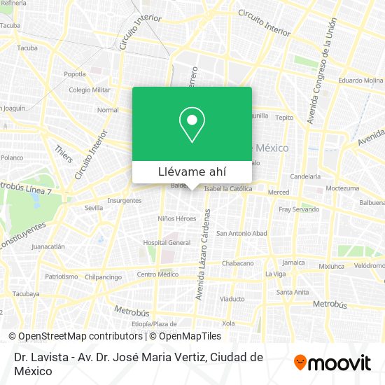 Mapa de Dr. Lavista - Av. Dr. José Maria Vertiz