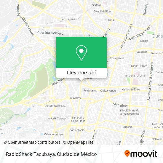 Mapa de RadioShack Tacubaya