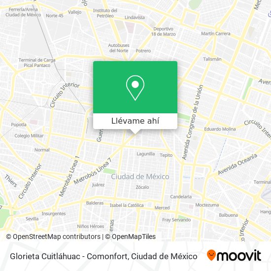 Mapa de Glorieta Cuitláhuac - Comonfort