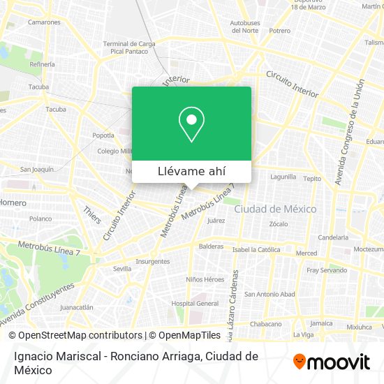 Mapa de Ignacio Mariscal - Ronciano Arriaga