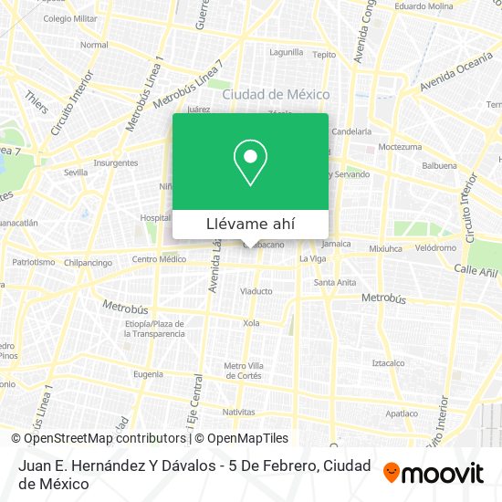 Mapa de Juan E. Hernández Y Dávalos - 5 De Febrero