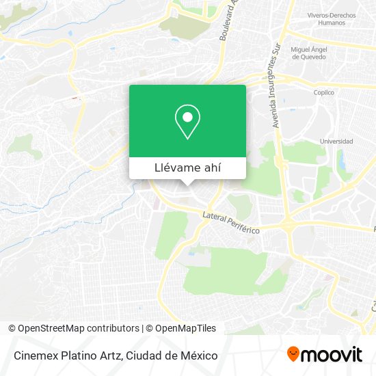 Mapa de Cinemex Platino Artz