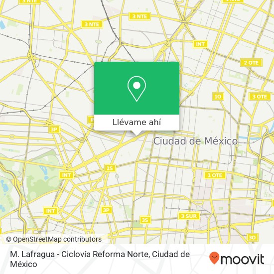 Mapa de M. Lafragua - Ciclovía Reforma Norte