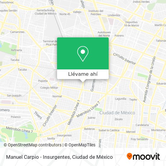 Mapa de Manuel Carpio - Insurgentes