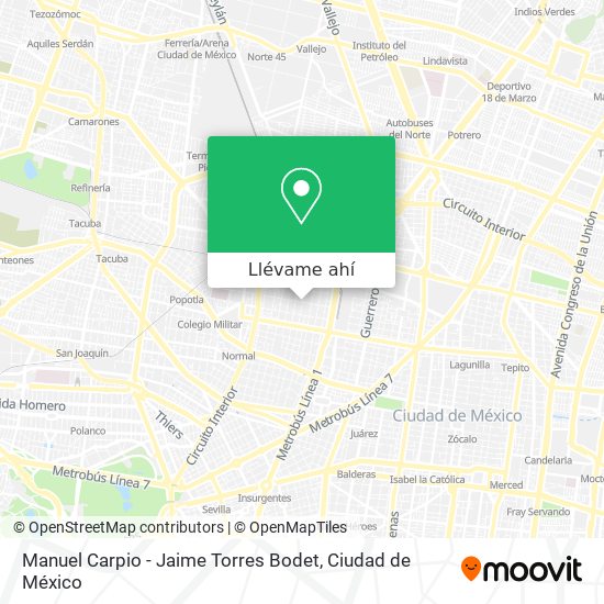 Mapa de Manuel Carpio - Jaime Torres Bodet