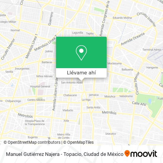 Mapa de Manuel Gutiérrez Najera - Topacio