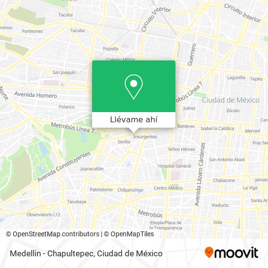 Mapa de Medellin - Chapultepec