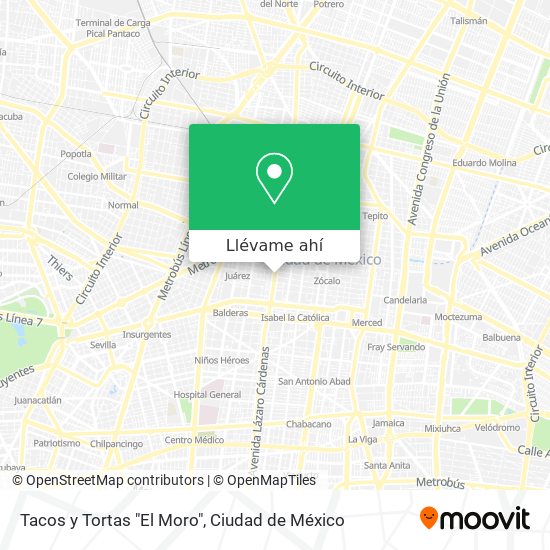 Mapa de Tacos y Tortas "El Moro"