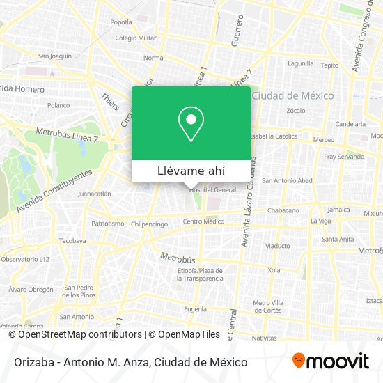Mapa de Orizaba - Antonio M. Anza