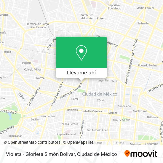 Mapa de Violeta - Glorieta Simón Bolivar