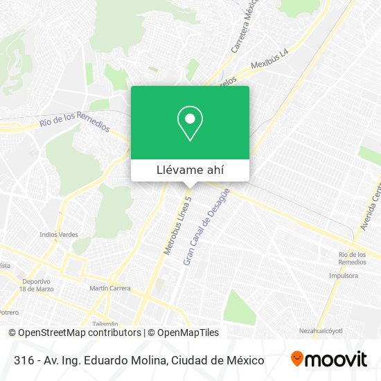 Mapa de 316 - Av. Ing. Eduardo Molina
