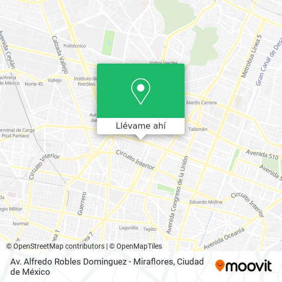 Cómo llegar a Av. Alfredo Robles Dominguez - Miraflores en Gustavo A. Madero  en Autobús o Metro?