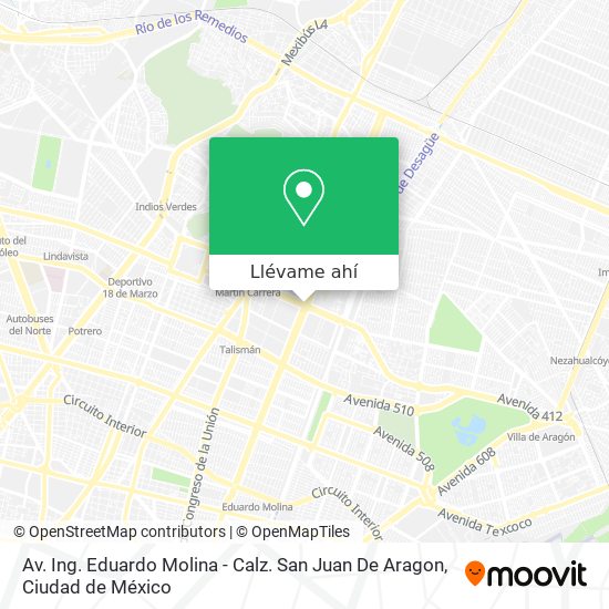 Mapa de Av. Ing. Eduardo Molina - Calz. San Juan De Aragon