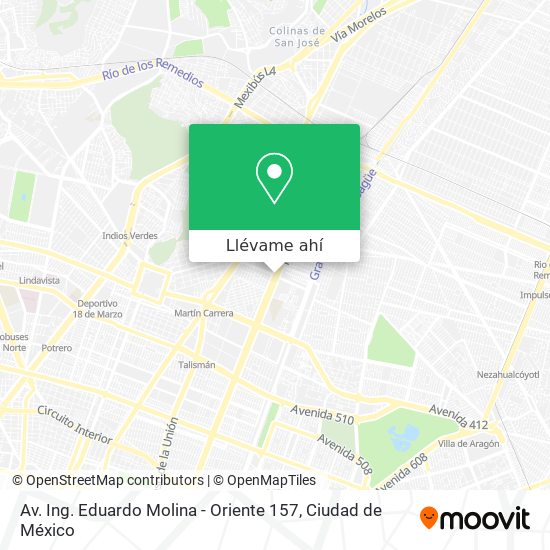 Mapa de Av. Ing. Eduardo Molina - Oriente 157